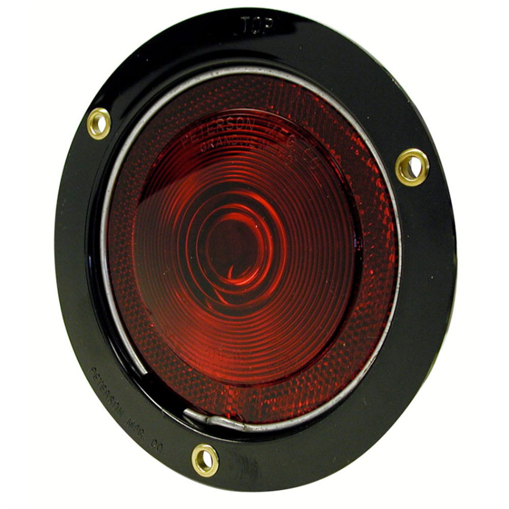 INC Red Stop/Turn/Tail 4 Round, Black Housing, Reflex Lens