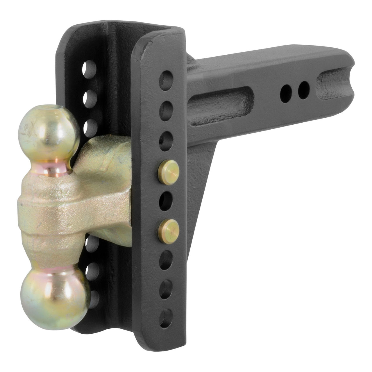 Ball Mount Adjustable Ht 6 Drop Black 20K Channel Style 5.25 Rise 2.5Receiver Pwdctd