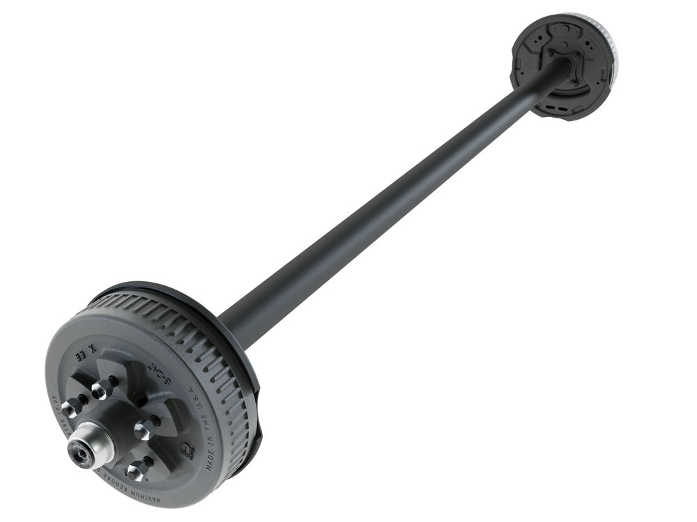 Dexter Axle, 3500 LB Capacity, 5 on 4.5" Bolt Pattern, Electric Brake, Straight Spindle, E-Z Lube Lubrication, 89" Hub Face, 74" Spring Center