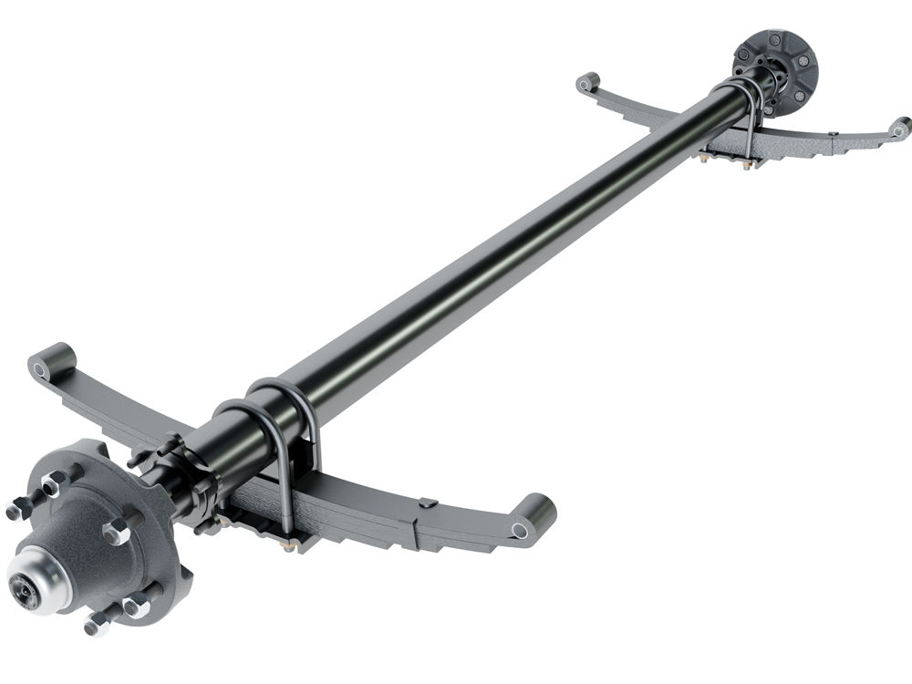Dexter Axle, 5,200 LB Capacity, 6 on 5.5" Bolt Pattern, Idler, Straight Spindle, E-Z Lube Lubrication, 95'' Hub Face, 80'' Spring Center, Double Eye Springs Pre-Mounted