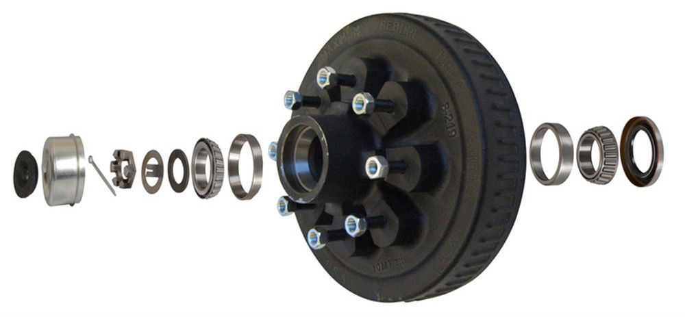 Brake Hub & Drum Pregreased, Boxed & Complete With Spindle Nut Hardware 7K 865 1/2" Studs E-Z Lube®