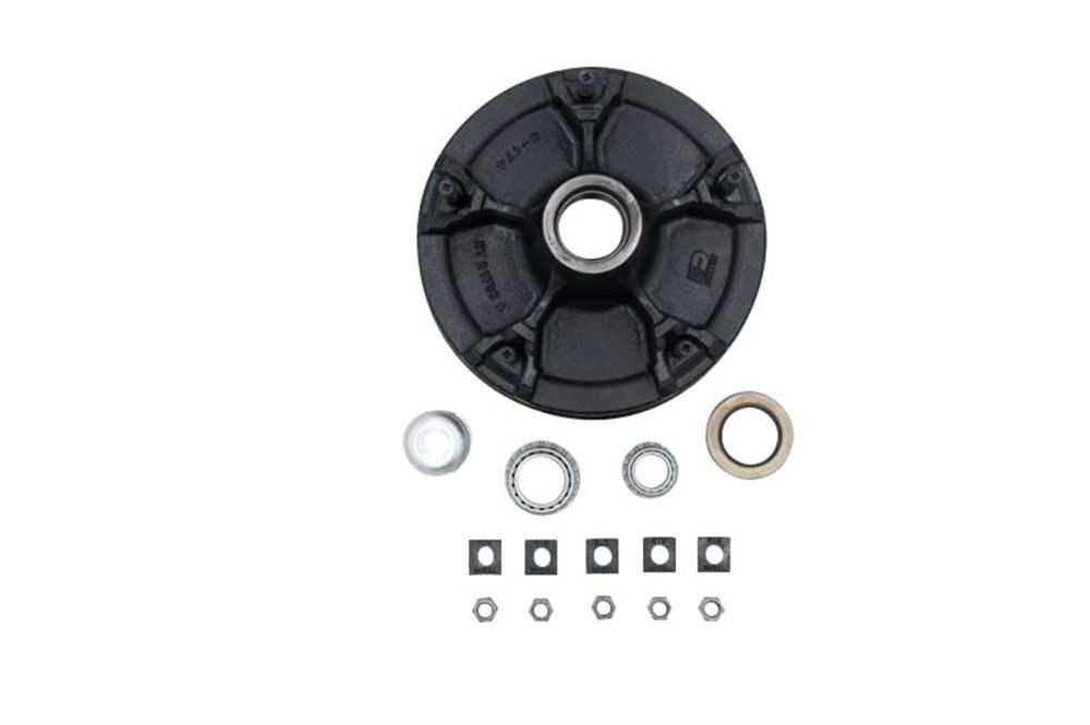 Hub-Drum Kit, Loose Components, 5 Spoke Utility, 6,000-7,000 Lbs Per Pair, Fits 12 X 2" Brakes, 2.125" Seal, for #42 Grease Spindle