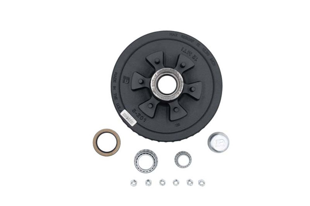 Hub-Drum Kit, Loose Components, 655, 5,200 Lbs Per Pair, Fits 12 X 2" Brakes, 2.250" Seal, for #42 Grease Spindle