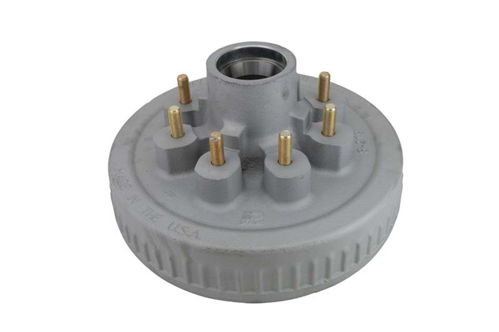 Hub-Drum with Studs and Races Only, #42 Spindle, Grease Lube, 5.2K, 7K Capacity Per Pair, 8 on 6.5" Bolt Pattern, Bulk, GAL-DEX Marine Finish