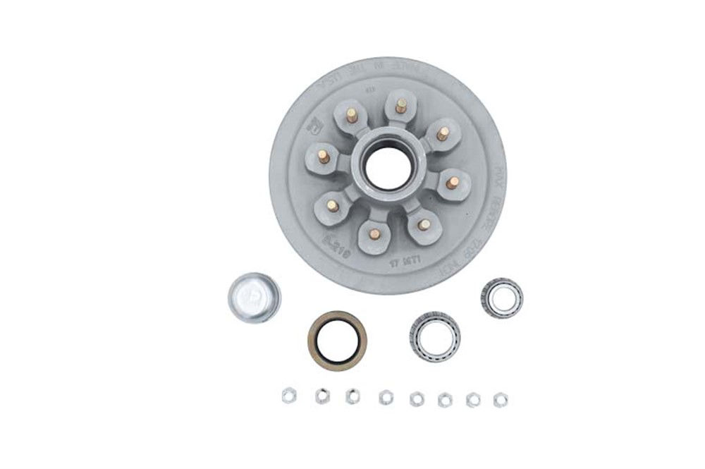 Hub-Drum Kit, Loose Components, 865, GAL-DEX®  Finish, 5,200-7,000 Lbs Per Pair,  Fits 12 X 2" Brakes, 2.250" Seal, 1/2" Studs, for #42 Grease Spindle