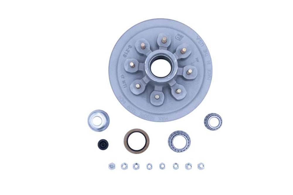 Hub-Drum Kit, Loose Components, 865, GAL-DEX® Finish, 5,200-7,000 Lbs, Fits 12 X 2" Brakes, 2.250" Seal, 1/2" Studs, for #42 E-Z Lube® Spindle