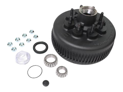 Hub-Drum Kit, Loose Components, 865, 8,000 Lbs Per Pair, Fits 12-1/4 X 3-3/8" Brakes, Non-ABS, 4.75" Pilot, 5/8" Cone Nuts, Oil Bath Lube