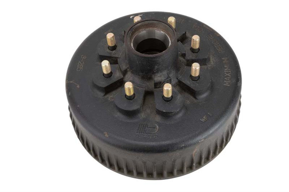 ABS Hub-Drum with Studs and Races Only Oil Bath Lube, Capacity Per Pair, 8 on 6.5" Bolt Pattern, 9/16" Studs, Bulk