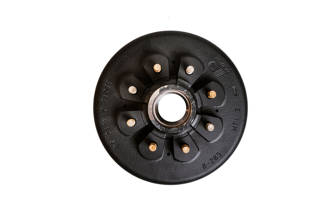 ABS Hub-Drum with Studs and Races Only Grease Lube, Capacity Per Pair, 8 on 6.5" Bolt Pattern, 9/16" Studs, Bulk