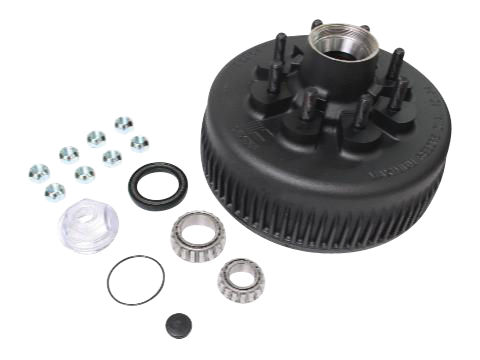 Hub-Drum Kit, Loose Components, 865, 8,000 Lbs Per Pair, Fits 12-1/4 X 3-3/8" Brakes, ABS, 4.75" Pilot, 5/8" Cone Nuts, Oil Bath Lube