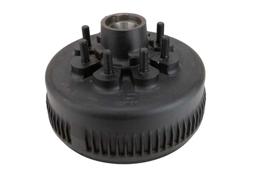 ABS Hub-Drum with Studs and Races Only Grease Lube, Capacity Per Pair, 8 on 6.5" Bolt Pattern, 5/8" Studs, Bulk