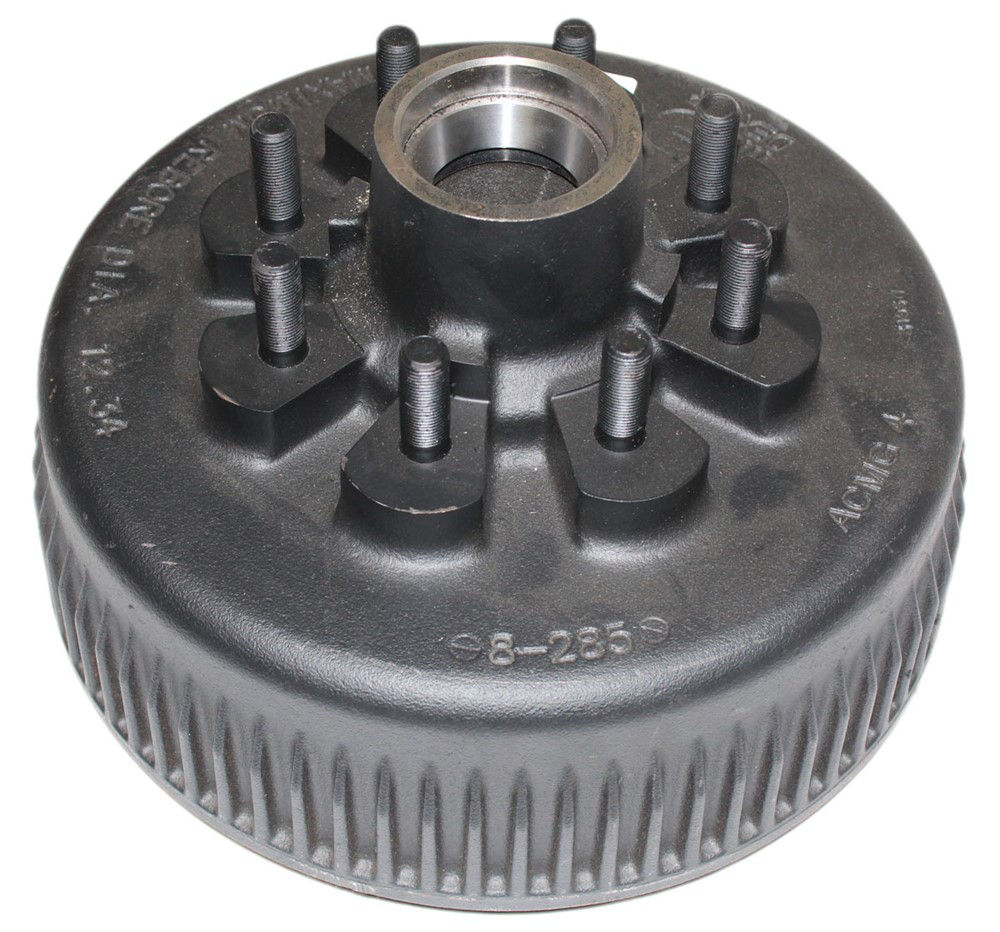 Non-ABS Hub-Drum with Studs and Races Only Grease Lube, Capacity Per Pair, 8 on 6.5" Bolt Pattern, 5/8" Studs, Bulk