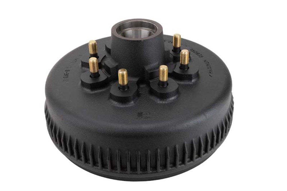 Hub-Drum with Studs and Races Only Grease Lube, 7.2K Capacity Per Pair, 8 on 6.5" Bolt Pattern, 9/16" Studs, Bulk