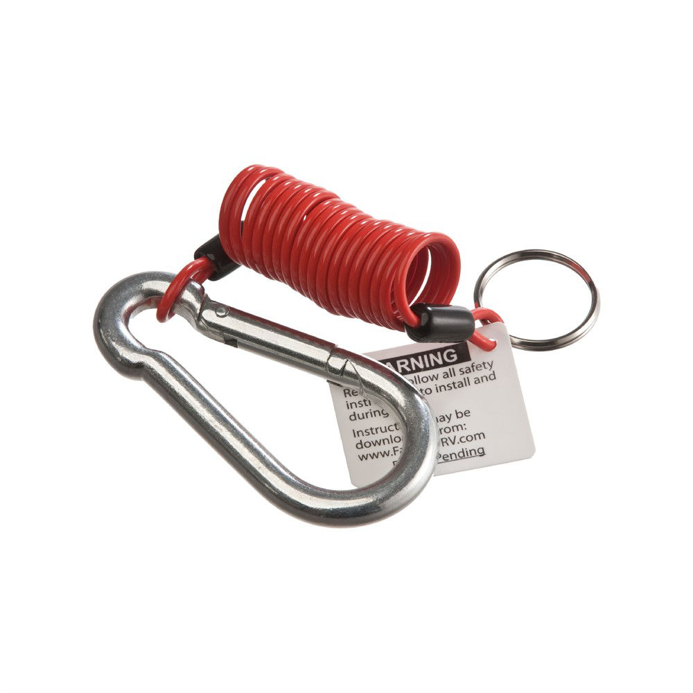 Fastway Trailer Products® Zip 6' Coiled Breakaway Cable w/Split Ring & Carabiner Clip