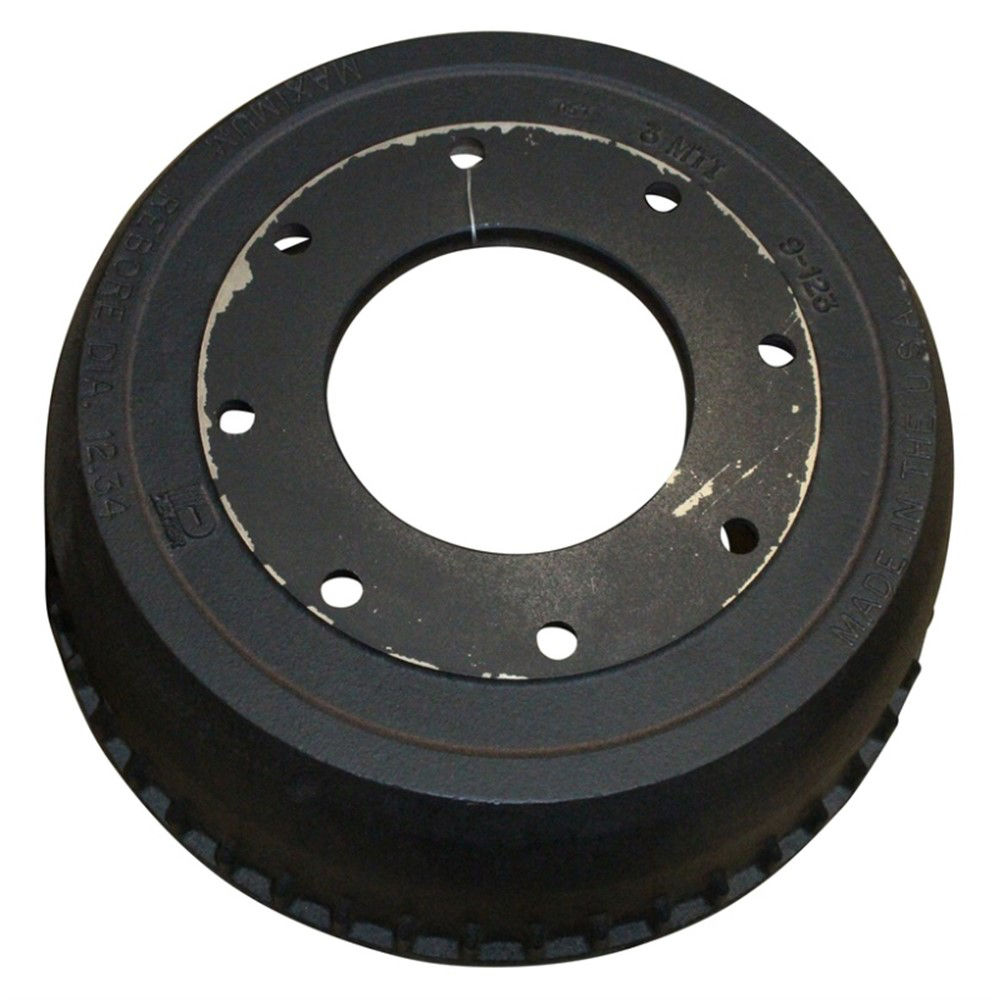 Brake Drum Only, With ABS Exciter Ring Spindle, Lube, 9K, 10K GD Capacity Per Pair, 8 on 6.5" Bolt Pattern, Bulk