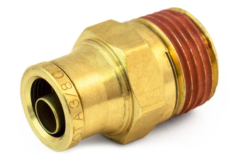 Brass Fitting Adapter Black Male 3/8 P-T-C 3/8 MPT, Straight Nylon 