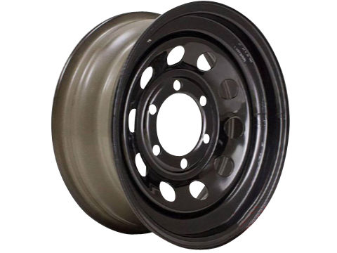 BLACK 15X6 6/5.5 MOD MODULAR STEEL WHEEL, 6 ON 5.5