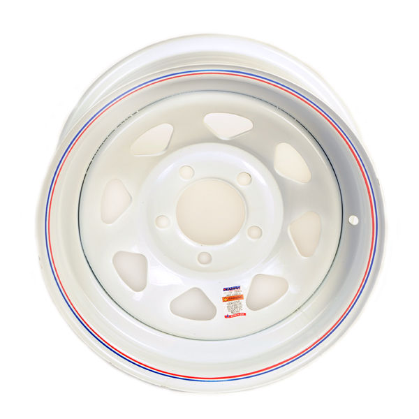 14” x 5.5”, 5-4.5”, White Spoke