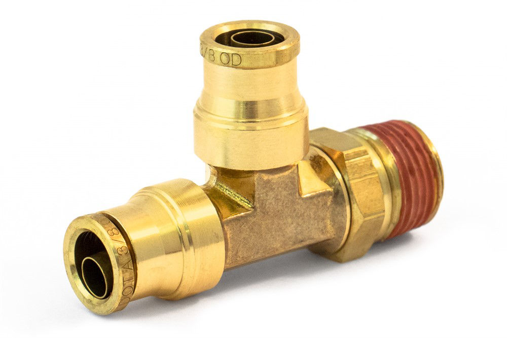 Brass Fitting Male Run Tee P-T-C 3/8 x 3/8 MPT 