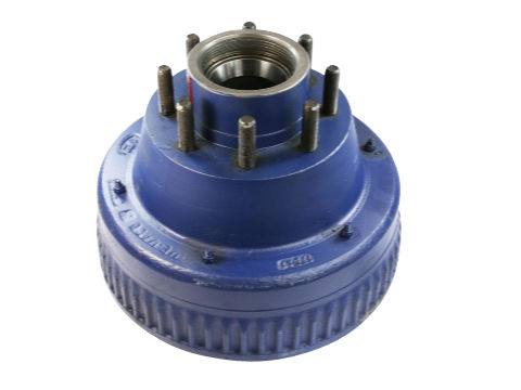 Rockwell American Hub/Drum, 10K Capacity Per Pair, Armature Plate, #99 Spindle, Oil Bath Lube, 8 on 6.5" Bolt Pattern, 5/8" Stud Diameter, 4.88" Pilot Diameter, One Piece Unit