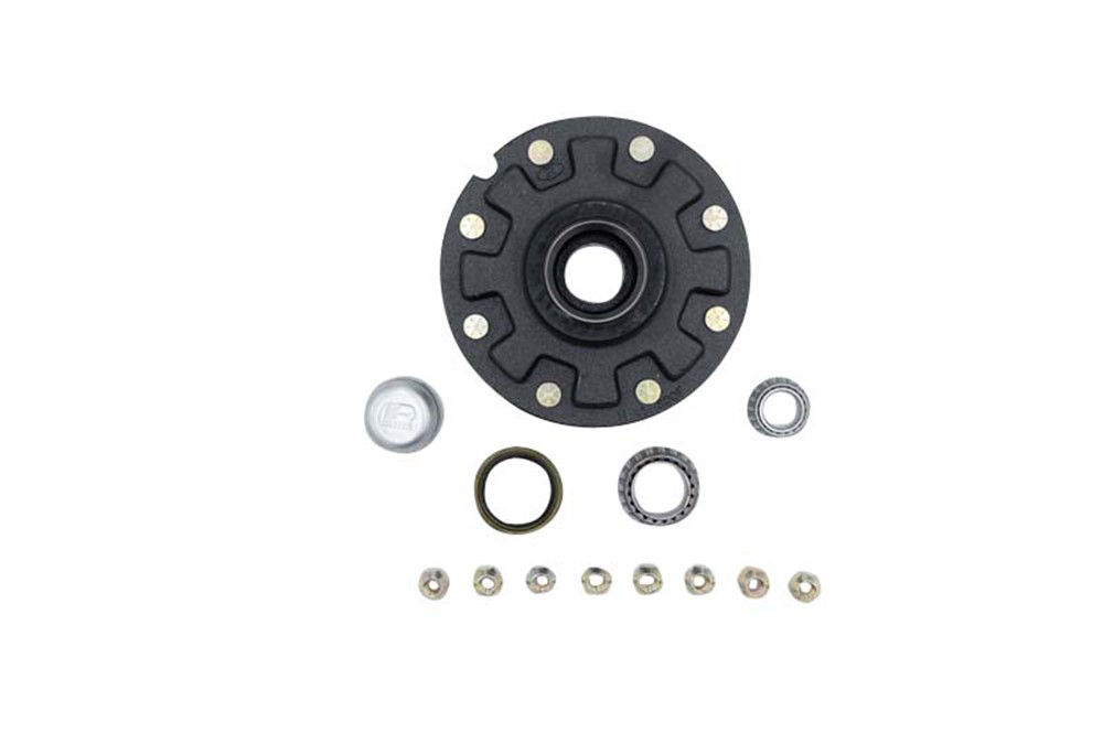 Agricultural Complete Idler Hub Assembly, AS4500F Spindle, Grease Lube, 9K Capacity Per Pair, 8-Bolt, 8" Bolt Circle, Bulk
