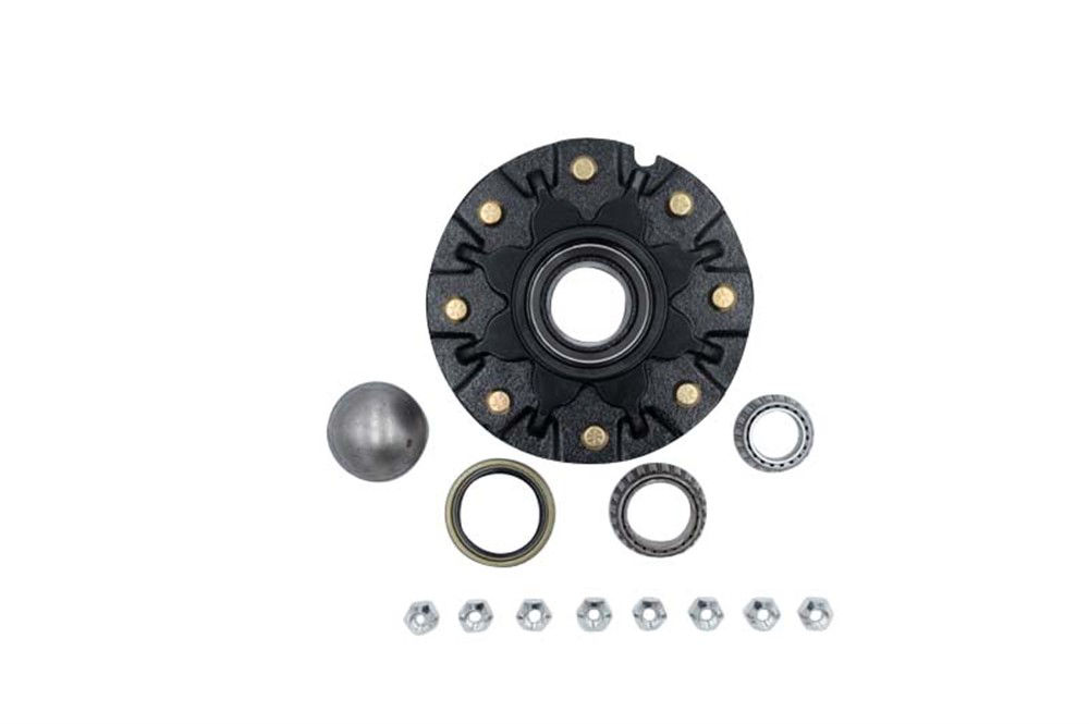 Agricultural Complete Idler Hub Assembly, AS6000F Spindle, Grease Lube, 6K Capacity Per Pair, 8-Bolt, 8" Bolt Circle, Bulk