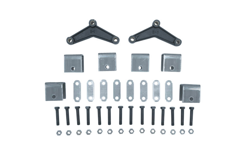 Tandem Axle Hanger Kits, 1 3/4" Double Eye Springs (2,000 - 7,000 LBS. Axles) - 2 1/2" Front Center and Rear Hangers - 9/16" Bolt Hole Tall Curved Equalizer