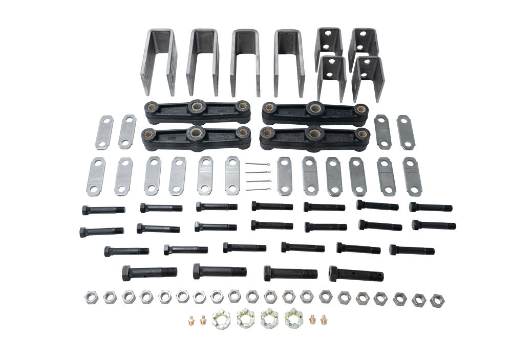 Triple Axle Hanger Kits, 1 3/4" Double Eye Springs (2,000 - 7,000 LBS. Axles) 3/4" Wet Bolt Straight Equalizer