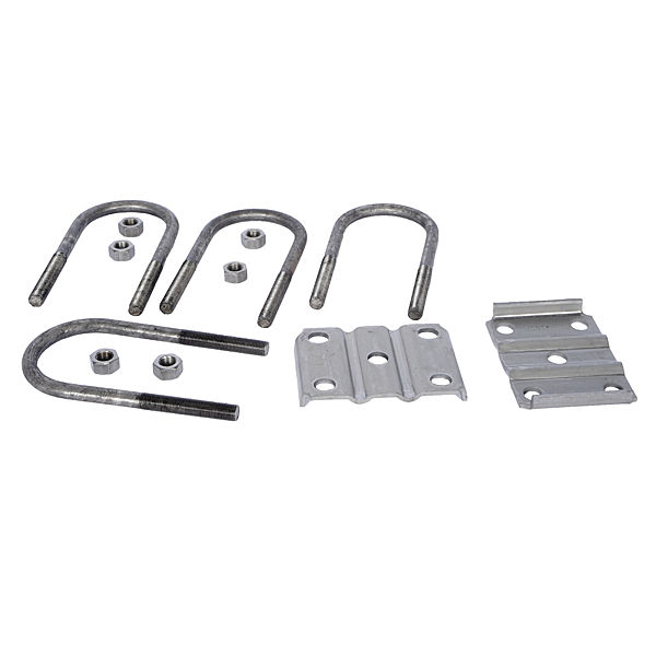 U-Bolt Kit, 5.2K - 7K for 3" Round Axle Tube, 9/16"-18 Rod Diameter, 7 1/4" Long, Plain Finish
