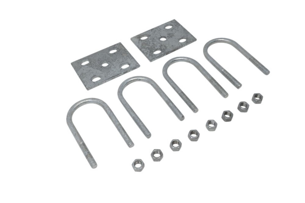 U-Bolt Kit, 3.5K for 2 3/8" Round Axle Tube, 1/2"-20 Rod Diameter, 5 3/8" Long Legs Galvanized Finish