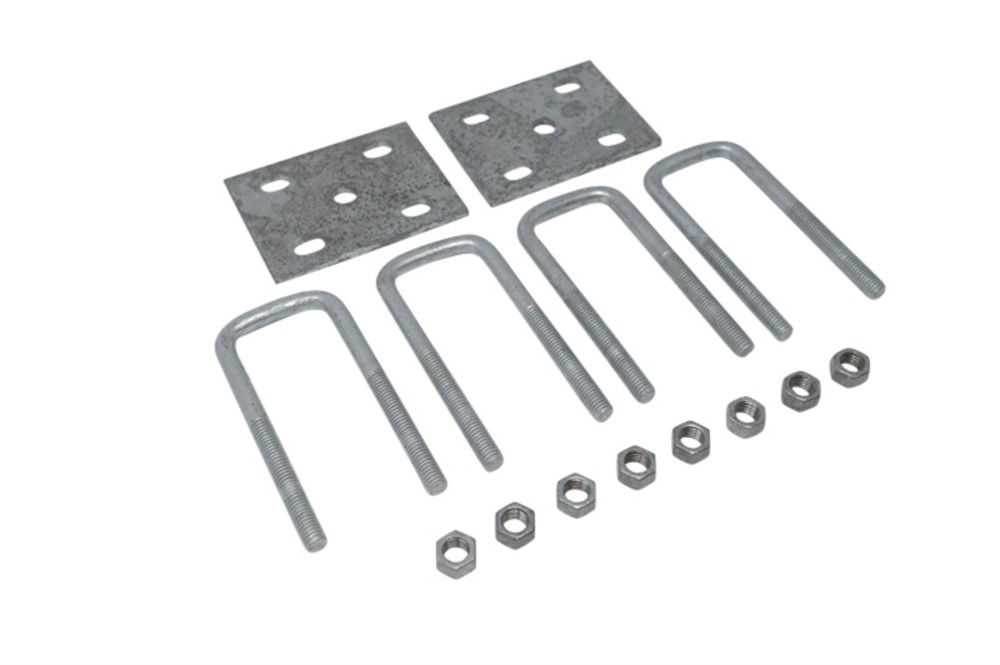 U-Bolt Kit, 2K - 3.5K for 2" Square Axle Tube, 1/2"-20 Rod Diameter, 5 1/2" Long Legs Galvanized Finish