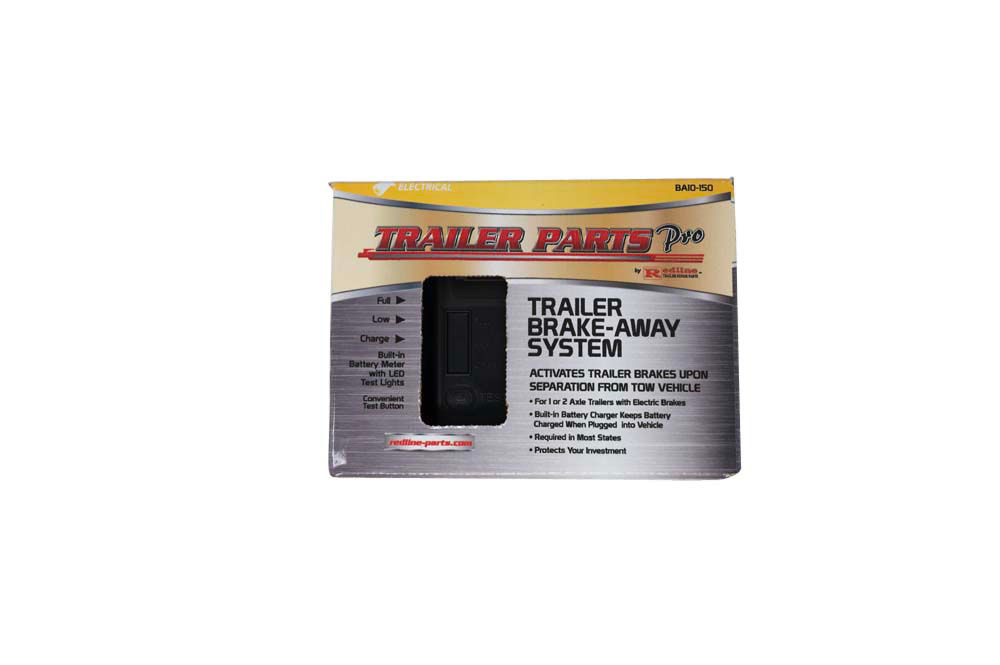 Trailer Parts Pro® Brake Breakaway Kit 12 Volts 5 Amps Prewired-Side Mounted and Front Loaded with LED Push to Test Indicator Kit Includes: Breakaway Kit with Charger, Battery, Switch, Pin and Lanyard