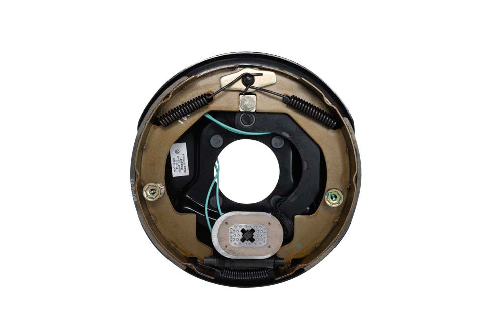 3,500 lbs Per Pair Capacity (1,750 lbs Each) Manual Adjust 10" x 2-1/4" Electric Drum Right Side Trailer Brake Assembly, 4-Bolt Mount Black Painted Finish, Bulk