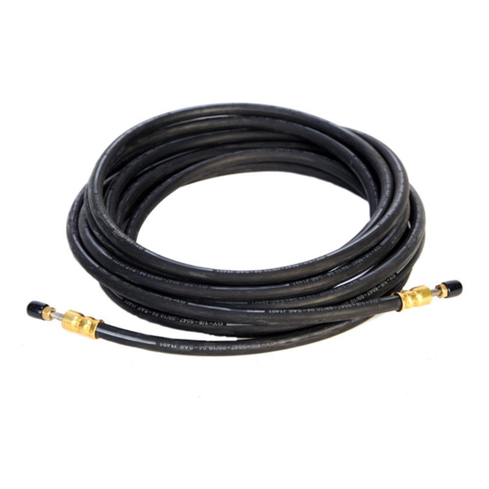 Hydraulic Brake Line, Rubber Flex 1/8" ID, 3/16" OD with 3/16" Male Brass Swivel Fittings on Both Ends, 22'