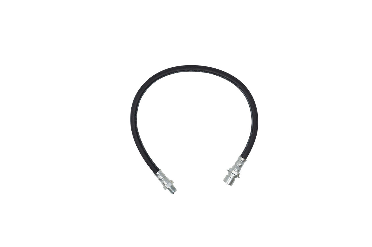Hydraulic Brake Line - Rubber Flex 1/4" I.D. 7/16"O.D. with 7/16", 24 Female Brass Fittings One End and 7/16"-20 Male Fitting One End 1.63-Feet (19 1/2-Inches Long