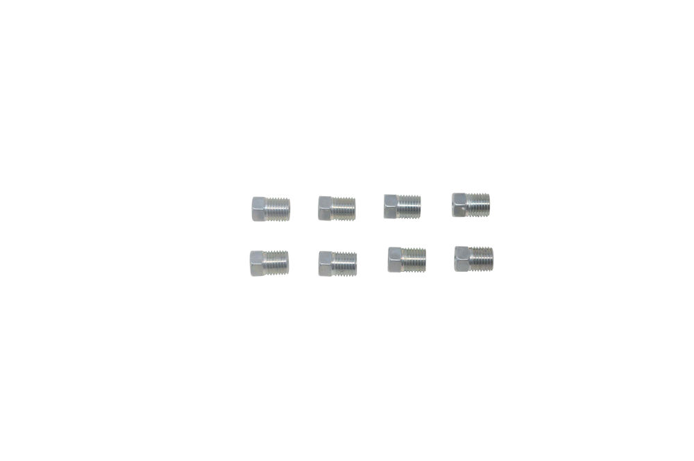 Hydraulic Brake Line Nut, Gold 3/8"-24, Brass, Use with 3/16" Steel Line, 8 Pack