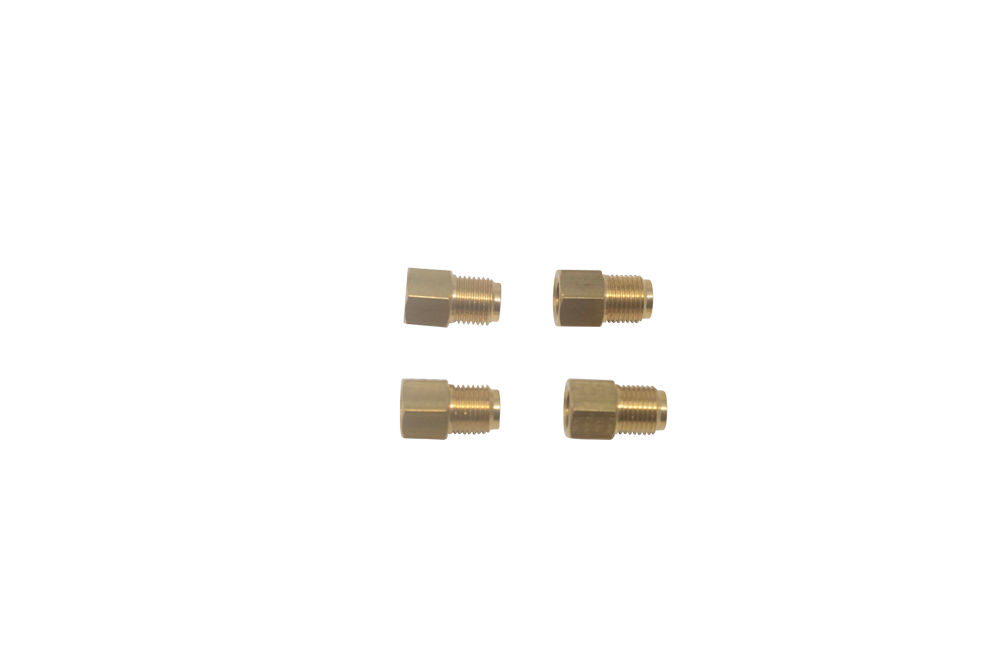 Hydraulic Brake Lines Hydraulic Line Adapter, Gold 3/8", 24 F X 7/16", 24 M Brass 1/4" And 3/16" Steel Line, Qty 4