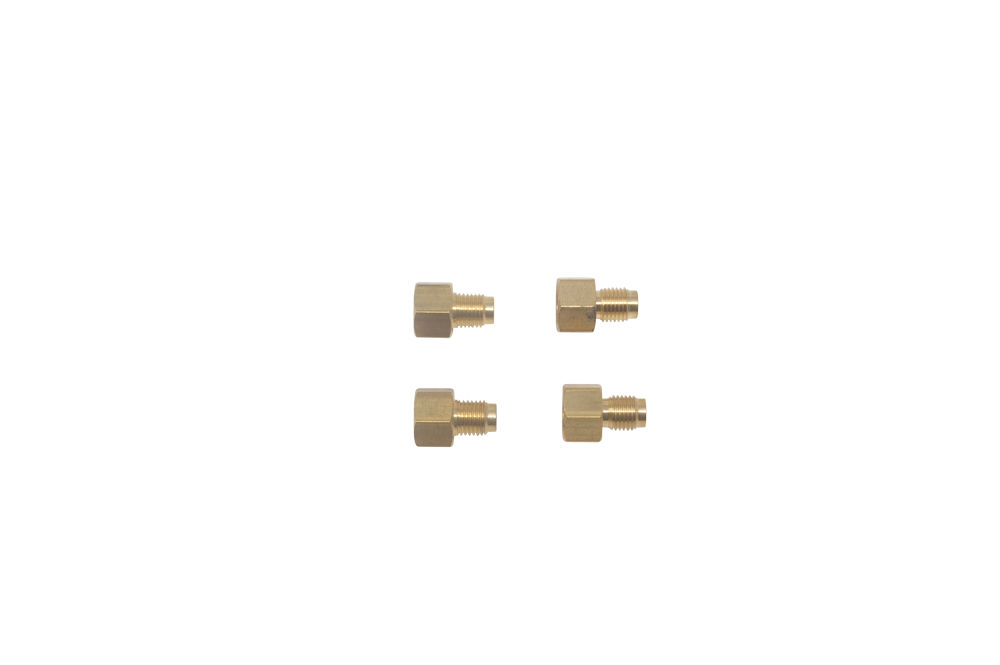 Hydraulic Brake Lines Hydraulic Line Adapter, Gold 3/8", 24 M X 7/16", 24 F Brass 1/4" And 3/16" Steel Line, Qty 4