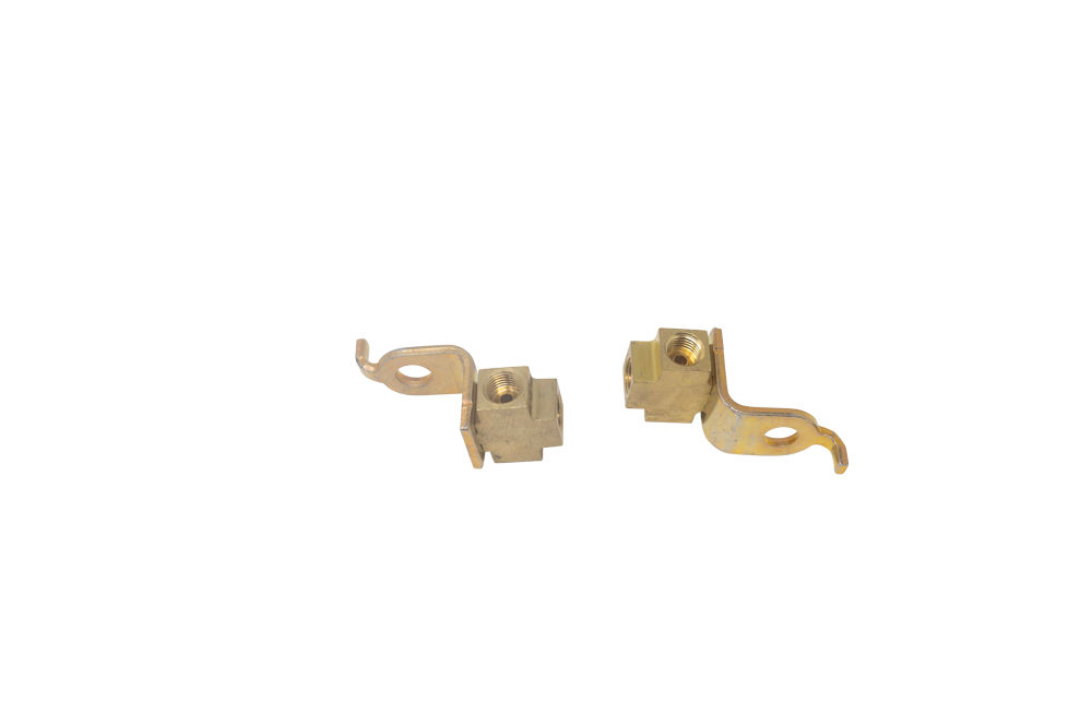 Hydraulic Brake Lines Tee with Bracket, Gold 3/8"-24, Brass, Use with 3/16" Steel Line, 2 Pack