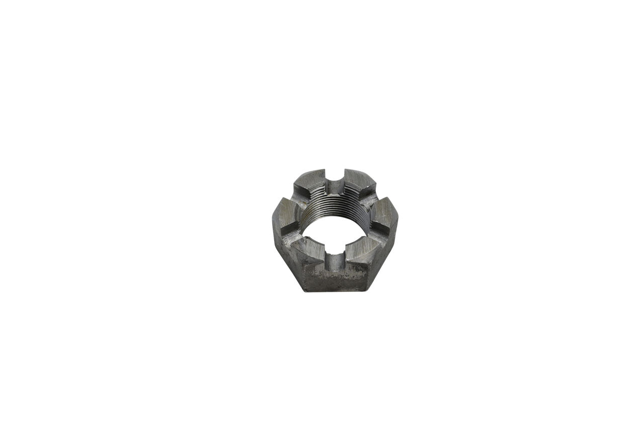 Nut, 1.5"-12, Castleated, Spindle, 6 Slot,Plain