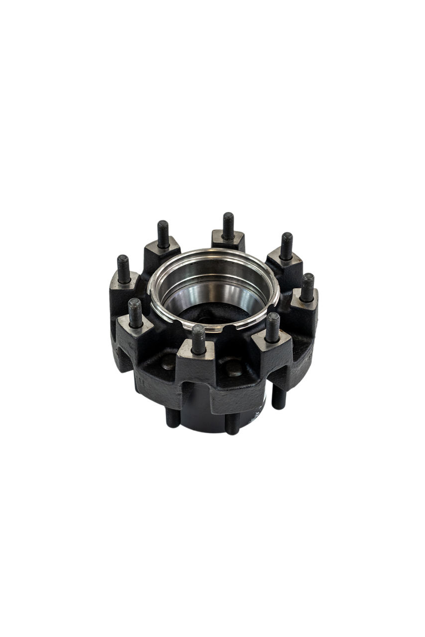 Dexter® Hub With Studs And Races, Disc, Bolt-On Cap Oil Bath Lube, 12K Capacity Per Pair, 8 on 6.5" Bolt Pattern, Bulk