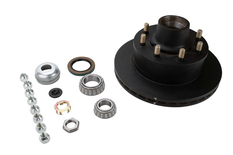 7,000 lbs Per Pair Capacity (3,500 lbs Each) 12-1/4" Integral Hub-Rotor Assembly with 8 on 6.5" Bolt Pattern and 9/16" Studs, E-Z® Lube Grease Cap, Bulk