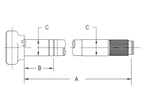 Camshaft Right Hand 16 1/2 Air Brake 26 1/2