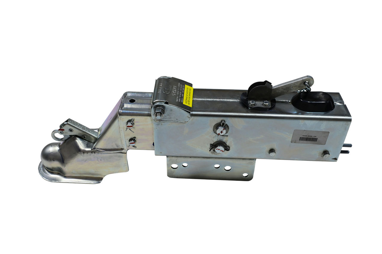 Dexter® 2 5/16" Ball, 12.5K Surge Brake Actuator Coupler Model DX12.5, Bolt-On Drop for Disc Brake Systems, Zinc, Lever-lock® Latch