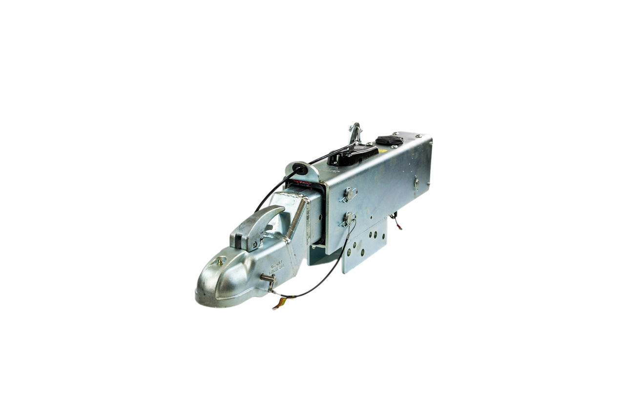 Dexter® 2 5/16" Ball, 16.5K Surge Brake Actuator Coupler Model DX16.5, Top Mount Bolt-On Drop for Disc Brake Systems, Drop-N-Go® Latch