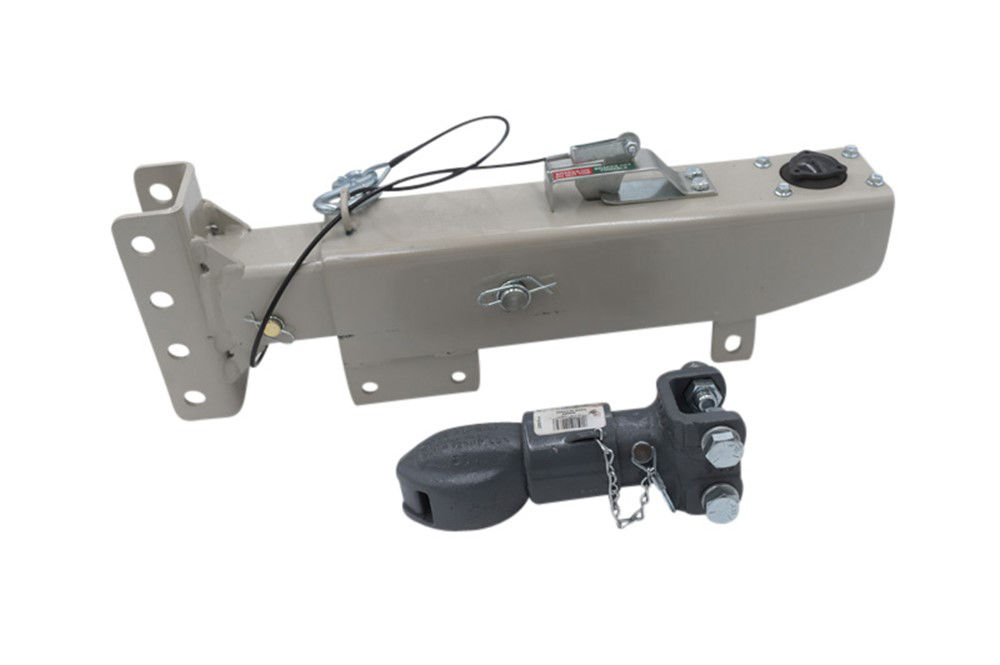 2 5/16" Ball, 8K Surge Brake Actuator Coupler Model DA91, 4 Hole 2 Position Horizontal Adjustment Channel Center Mount for Drum Brake Systems, Primed, Bulldog Coupler Latch