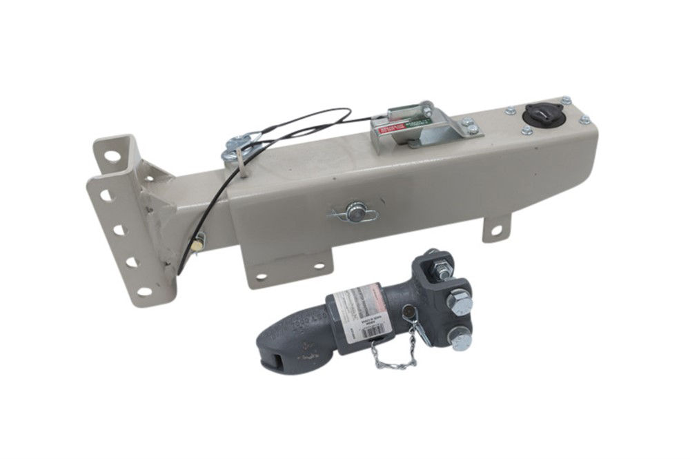 2" Ball, 8K Surge Brake Actuator Coupler Model DA91, Bolt-On 8" 4 Hole 3 Position Vertical Adjustable Channel Center Mount for Drum Brake Systems, Primed, Bulldog Coupler Latch