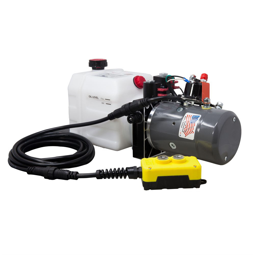 KTI Hydraulic Pump, 12V Double Action Pump, 3 Quart Reservoir, 2-Button PU/PD Remote