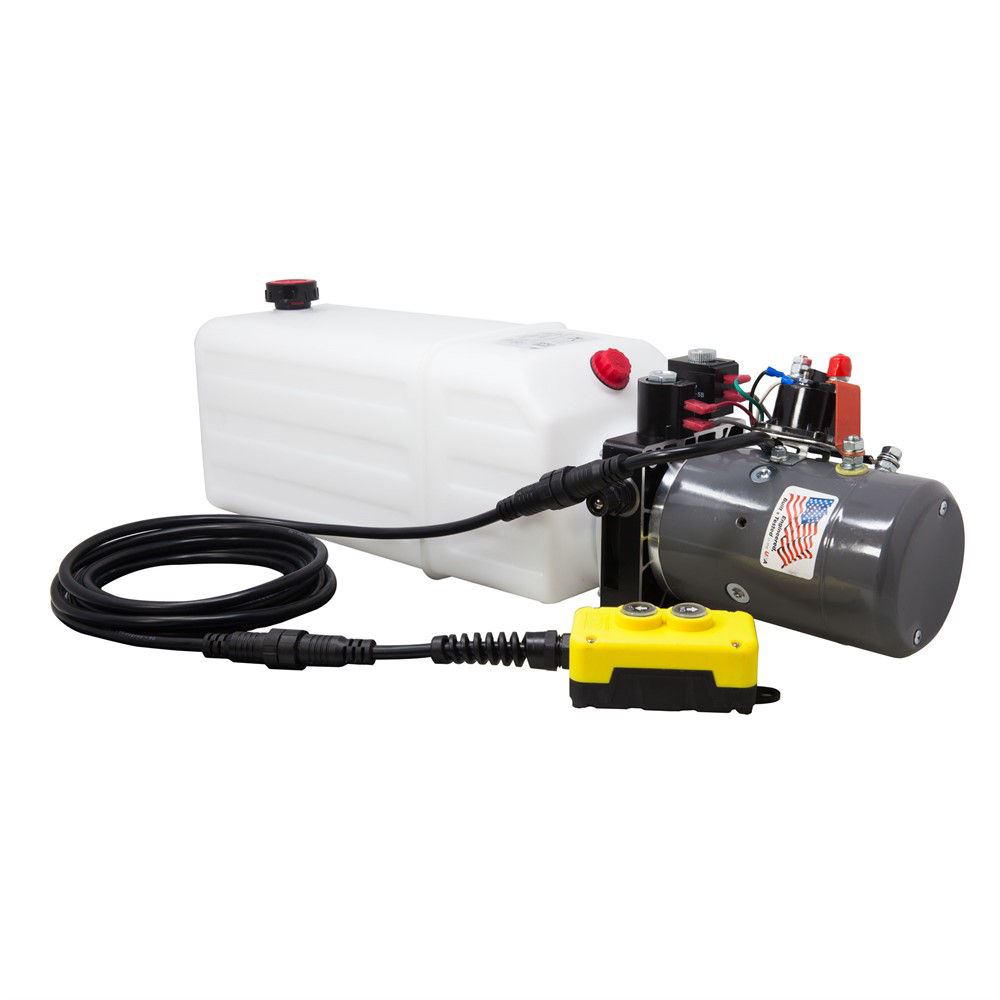 KTI Hydraulic Pump, 12V Double Action Pump, 8 Quart Reservoir, 2-Button PU/PD Remote