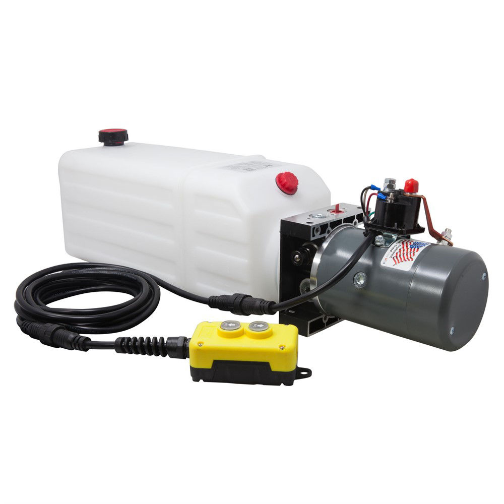 KTI Hydraulic Pump, 12V Single Action Pump, 8 Quart Reservoir, 2-Button PU/GD Remote